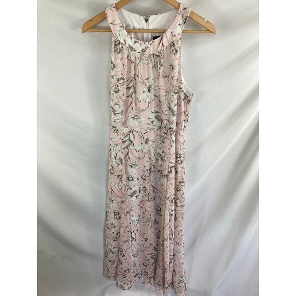 Tommy Hilfiger Floral Print Sleeveless High Neck Knee Length Dress Size 10 - Picture 2 of 6